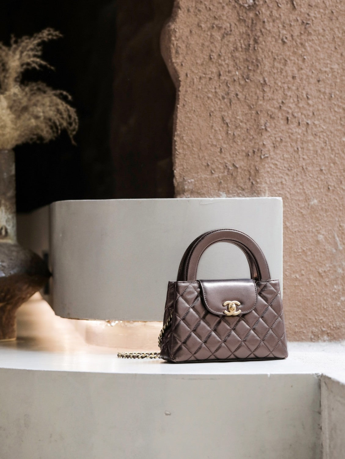 25p Century Vintage Collection Kelly Clutch With Flap Elegant Metal Chain Shoulder Bag Bgas #82165A