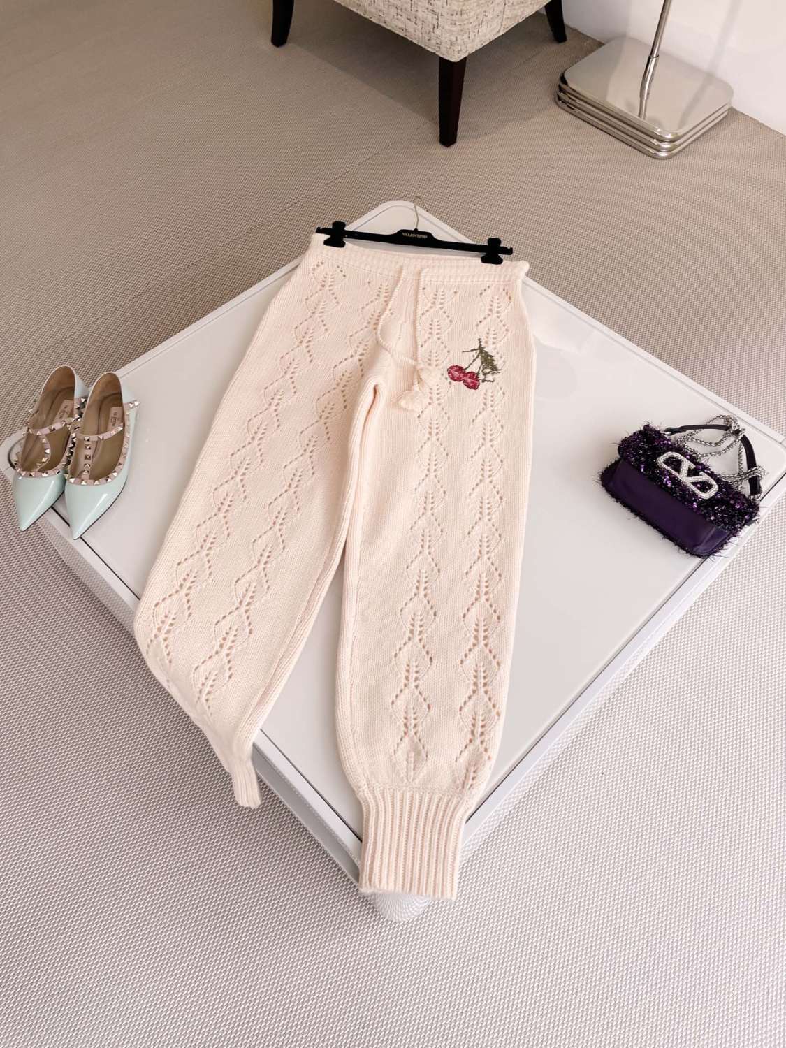 Women's Spring. Autumn And Winter Wool And Cashmere Casual Solid Color Straight Leg Pants Ngvp #9728