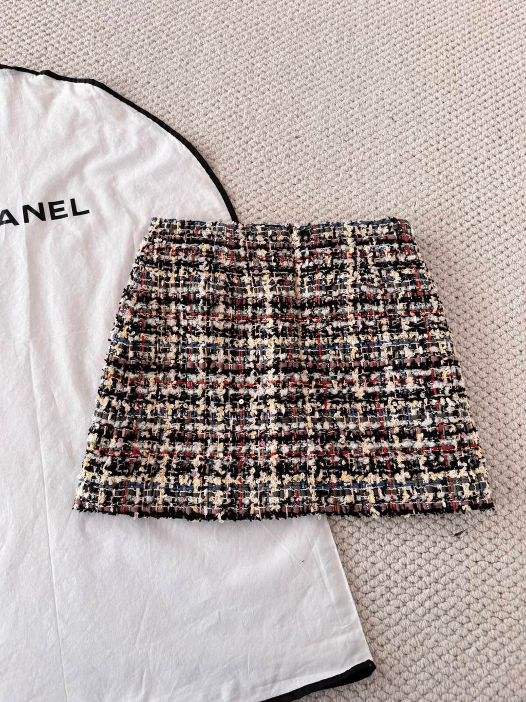 Women's 26SS Round Neck Button-up Tweed Short Coat Jacket Short Skirt Set Suit #194252