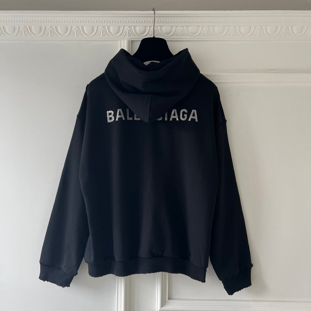 Men's Spring and Autumn Hot Drill Logo Letter Print Black Hooded Sweatshirt #99725