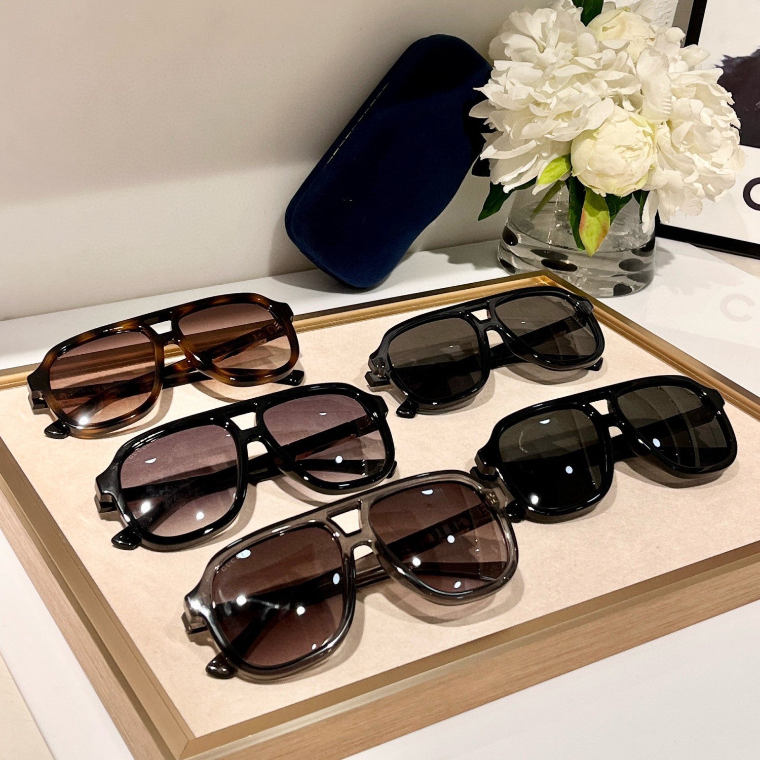 Men's Logo Engraved Irregular Shape Cover-up Styling Sunglasses Eyeglasses Glasses #73176