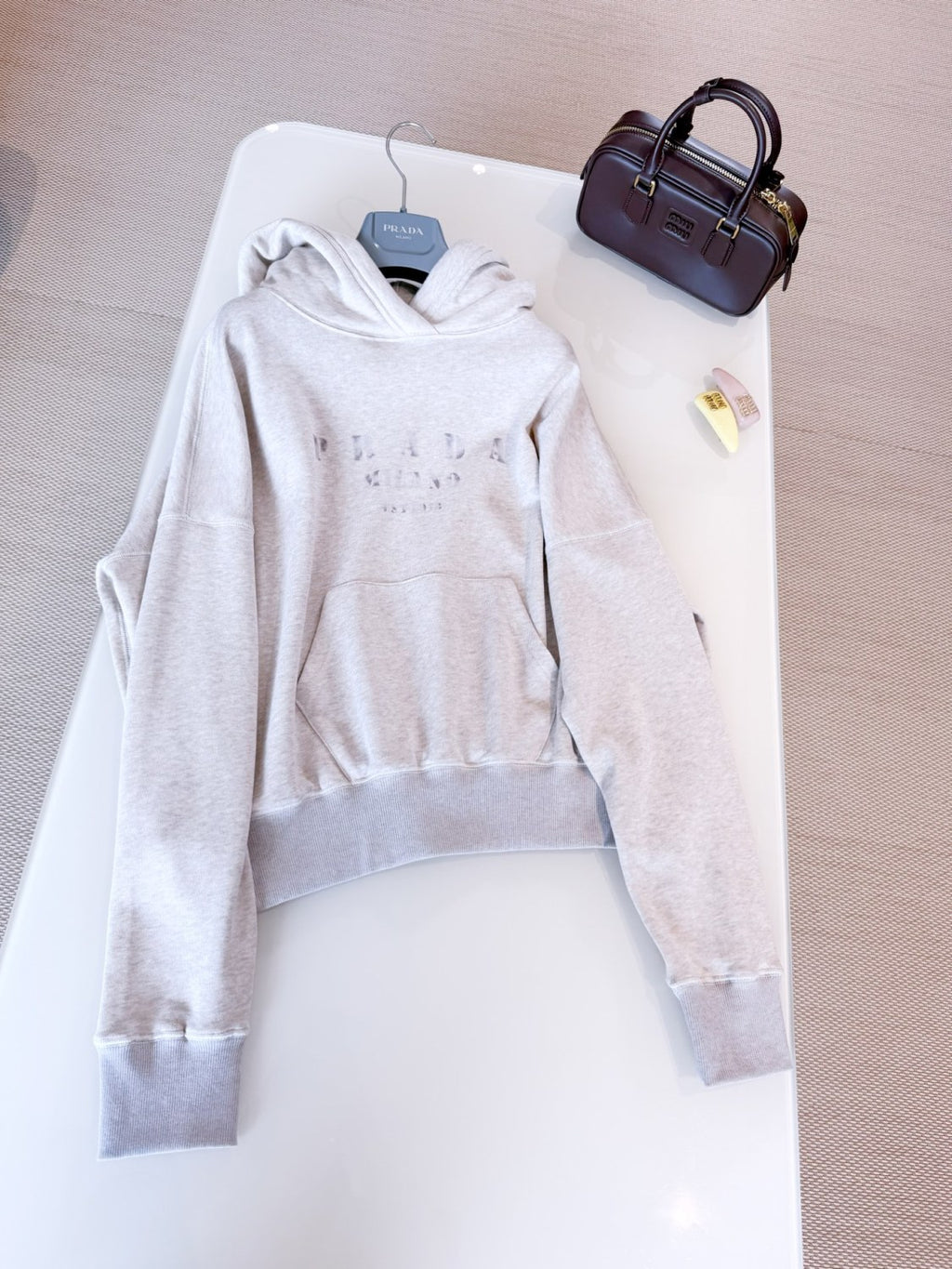 Women's Solid Color Spring/Autumn Classic Casual Printed Letter Logo Cotton Fleece Long Sleeve Hoodie Sweatshirt #78154