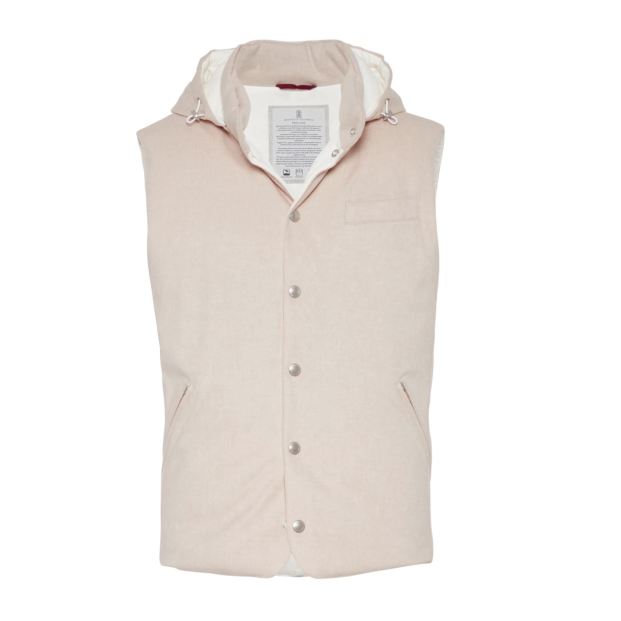 BC Men's Spring/Autumn Detachable Hooded Solid Color Single-Breasted Bonded Wool Flannel Down Vest Ngvp #2293