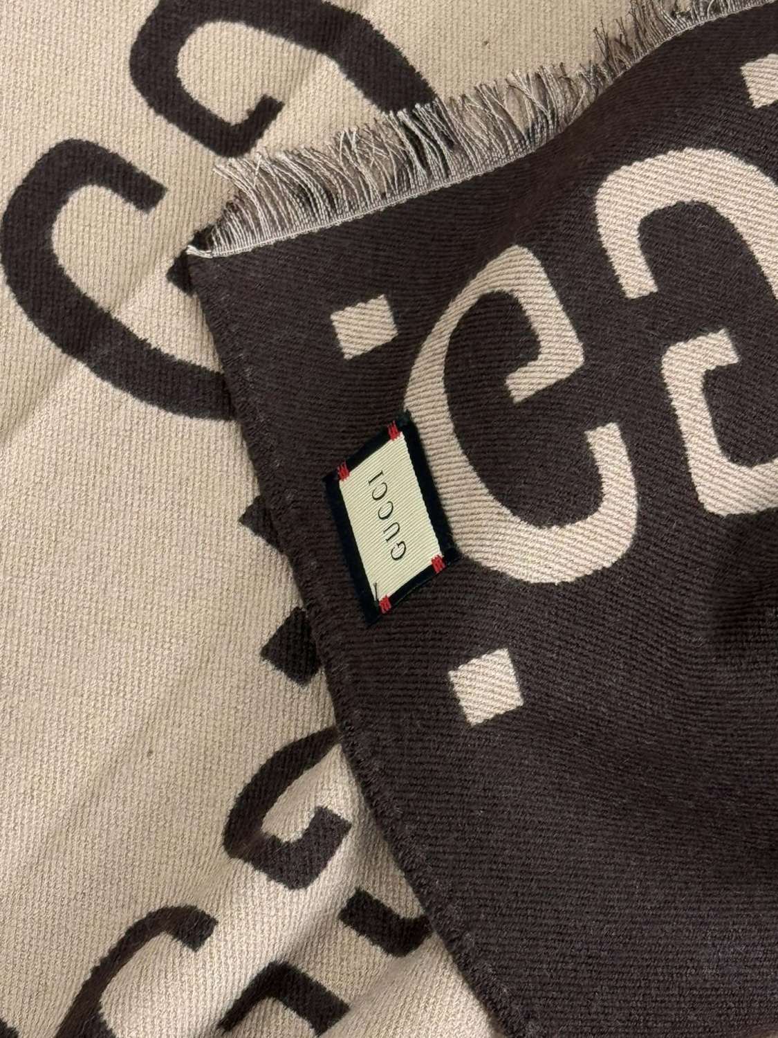 Men's and Women's GG Wool Blend Fringe Scarf #72983