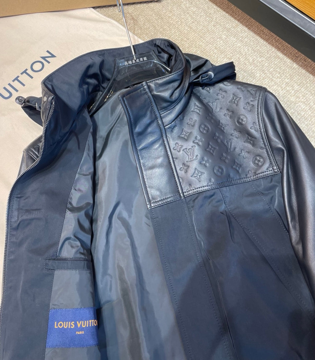 Men's LV 2026 New Collection Patchwork Leather Jacket Coat #82553A