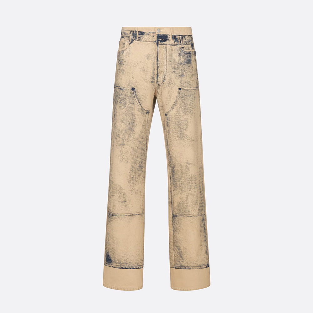 Men's Spring And Autumn Worn Lapel Button Cotton Long Sleeve Fit MKII-EFFECT Mkii-Effect Overshirt Printed Multi Pocket Pants Ngvp #7541