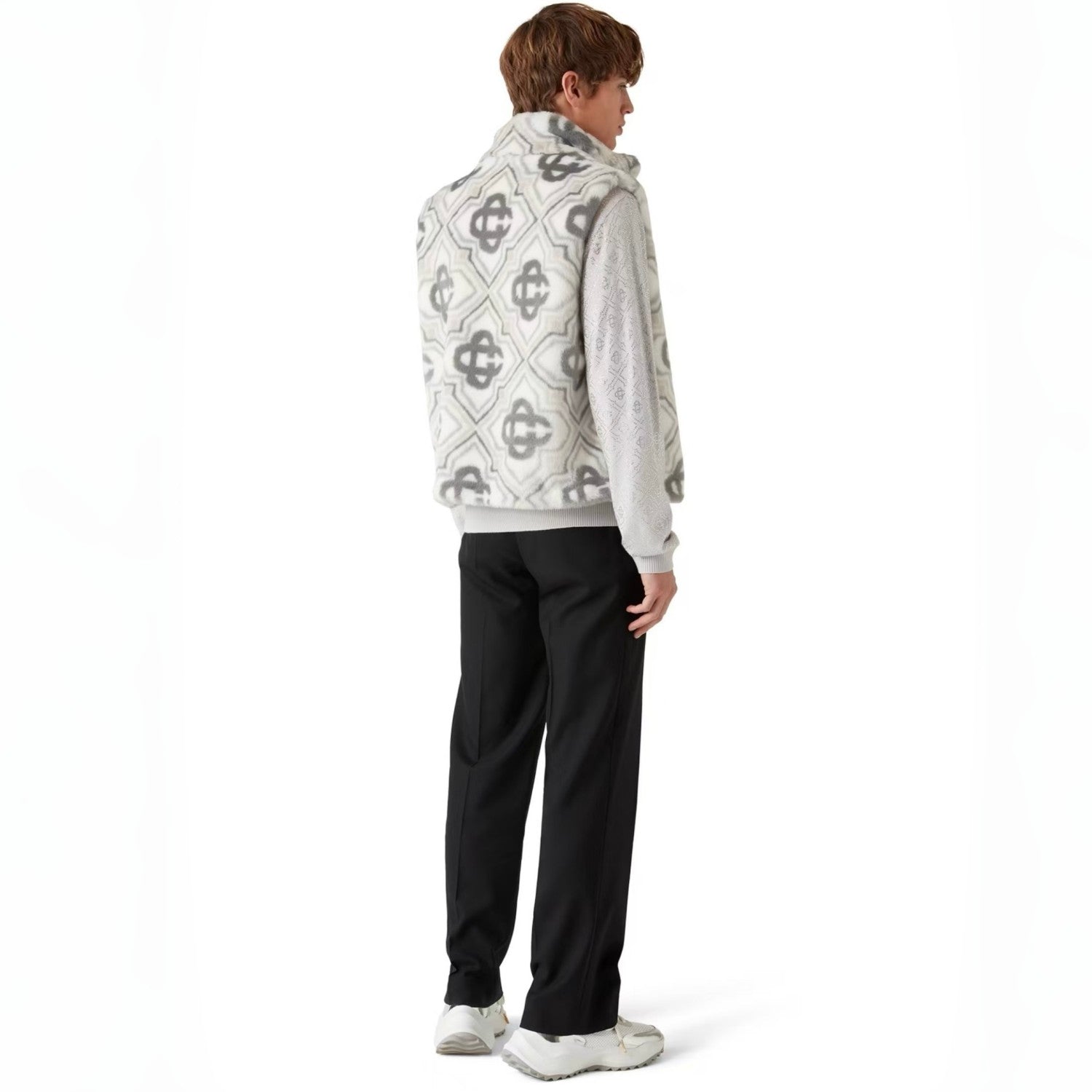 CASABLANCA 25SS Fall/Winter Men's and Women's Comfortable Zip Fastening Loose Color Block Sleeveless Vest #332243