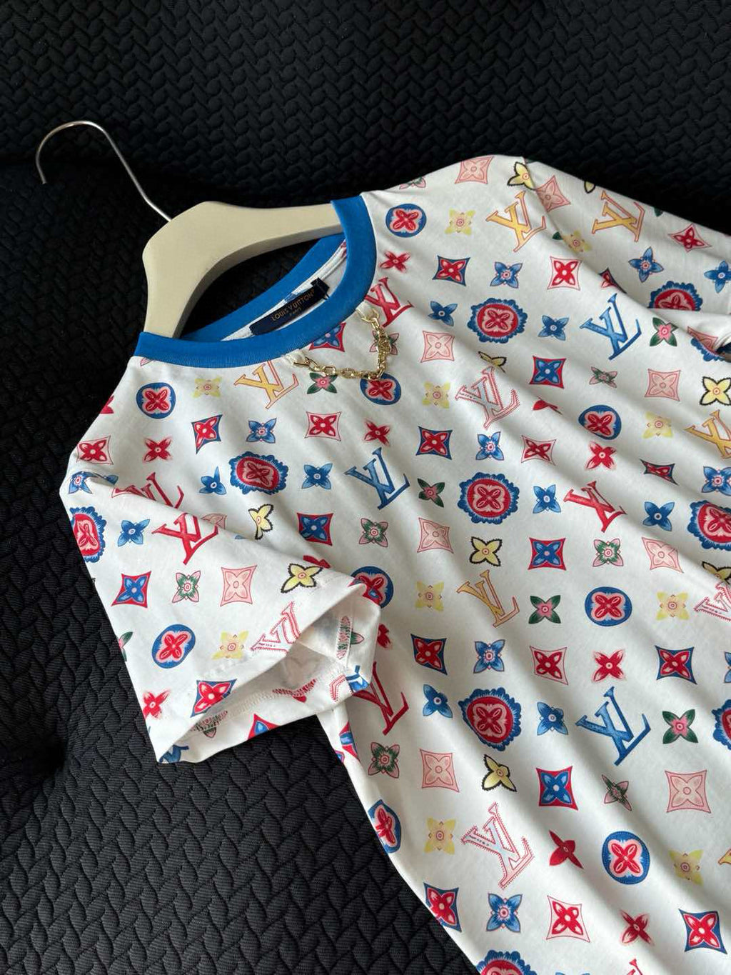 Women's Summer Logo Pattern Printed Cotton Knit Round Neck Regular Fit Short Sleeve T-Shirt #74964