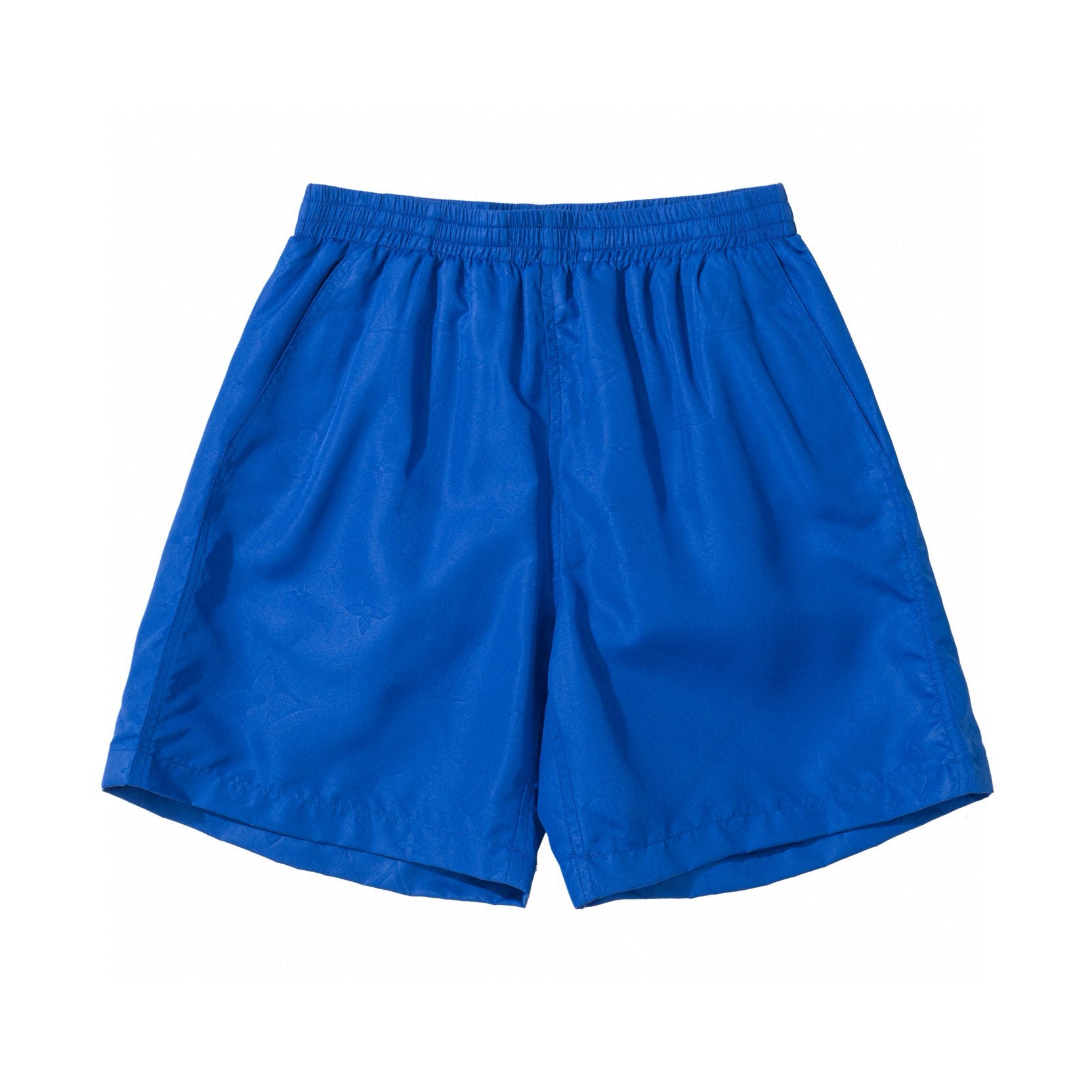 Men's Summer Solid Color Logo Full Print Drawstring Elastic Waist Casual Shorts Pants #98982