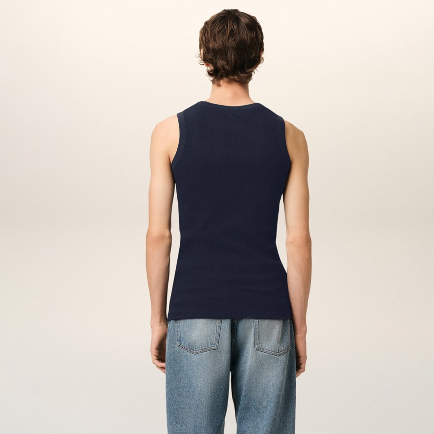 Ami Spring And Summer New Men's Solid Colour Adc Knitted Vest Love Heart Slim Sleeveless Round Neck Top Sleeveless T-Shirt #81153