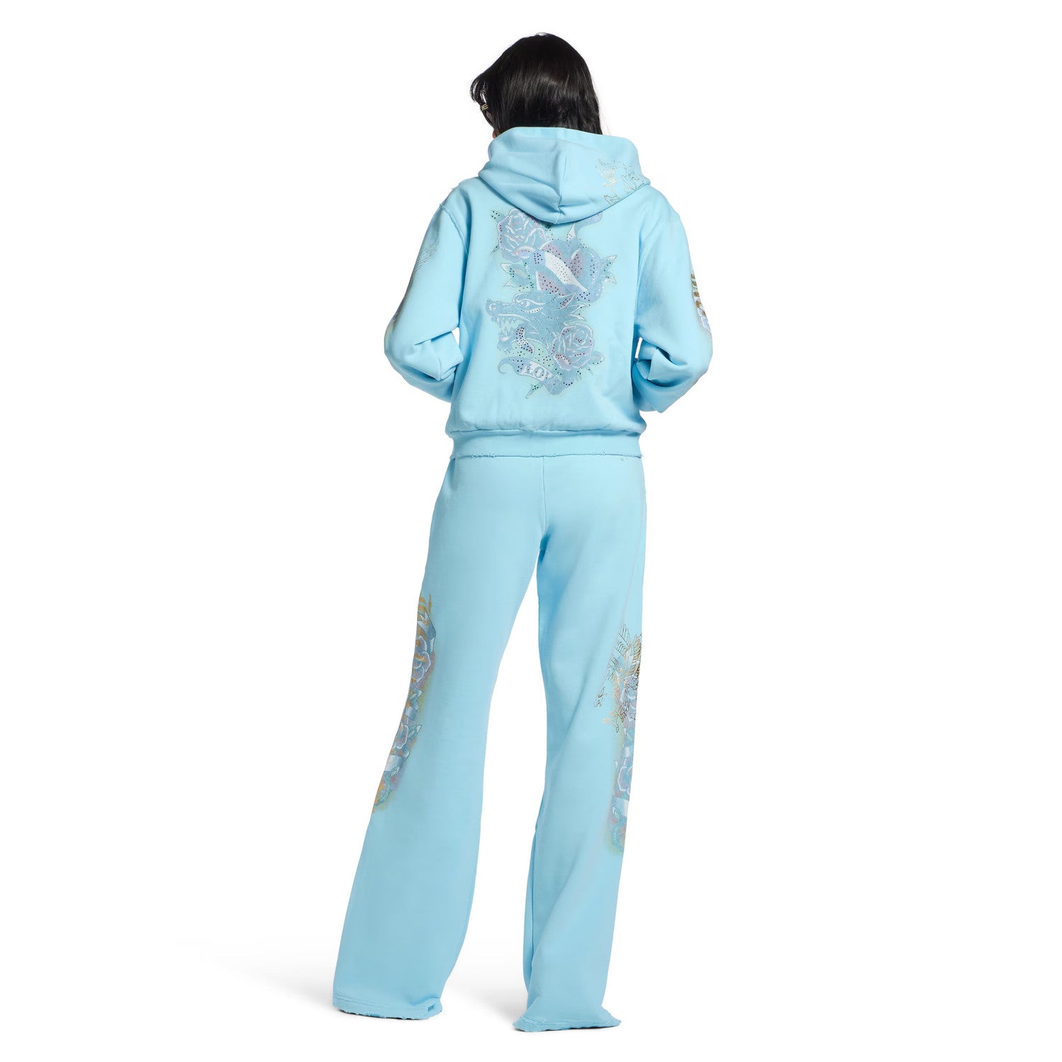 Women's Tacky Flared Sweatpants In Black Faded Spring And Summer Fashion Casual Straight Leg Wide Leg Pants Loose Sports Sweatpants Ngvp #1276