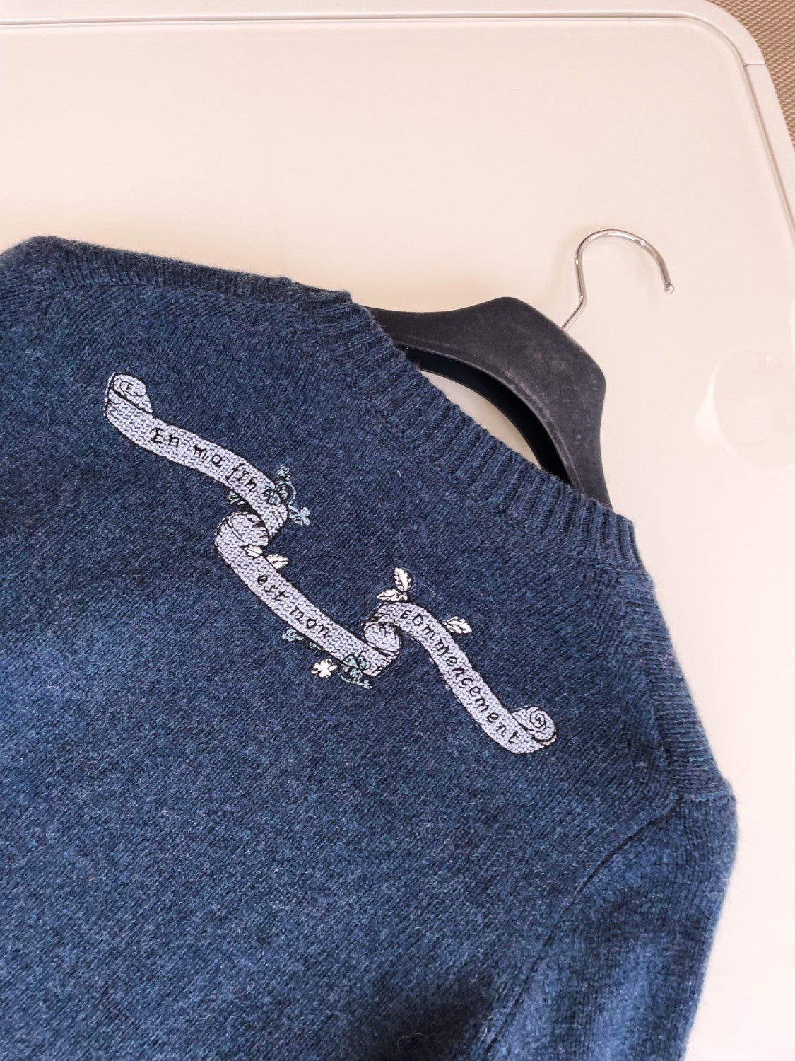 Women's Spring and Autumn Star Embroidery Pattern Cashmere Knit Crew Neck Sweater #74584