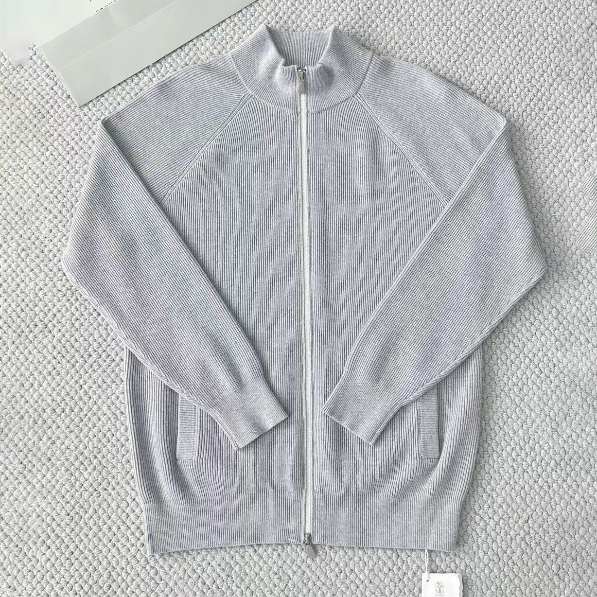 BC Men's Fall/Winter Fashion Casual Solid Color High Neck Double Zip Knit Cardigan #79221