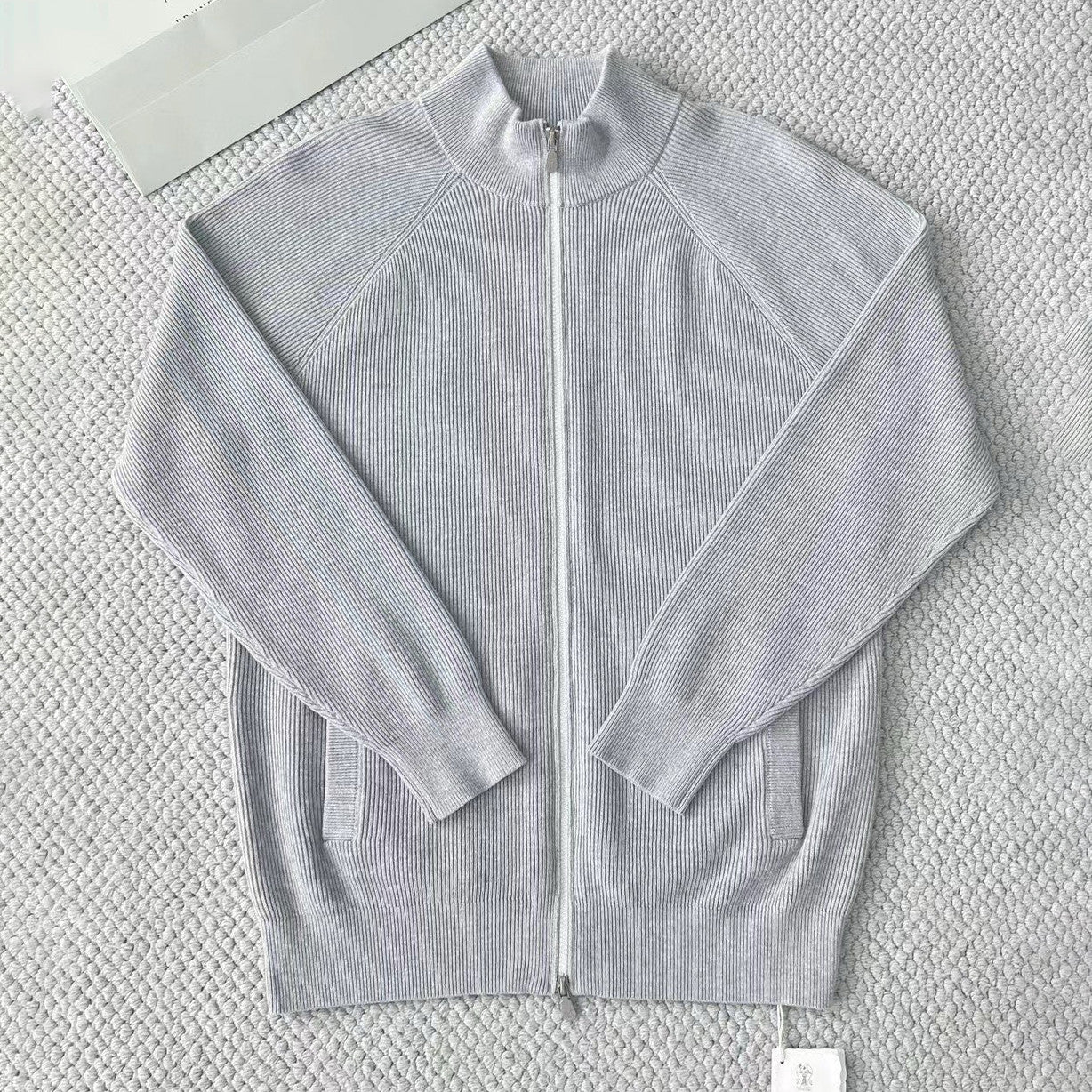 BC Men's Fall/Winter Fashion Casual Solid Color High Neck Double Zip Knit Cardigan #79221