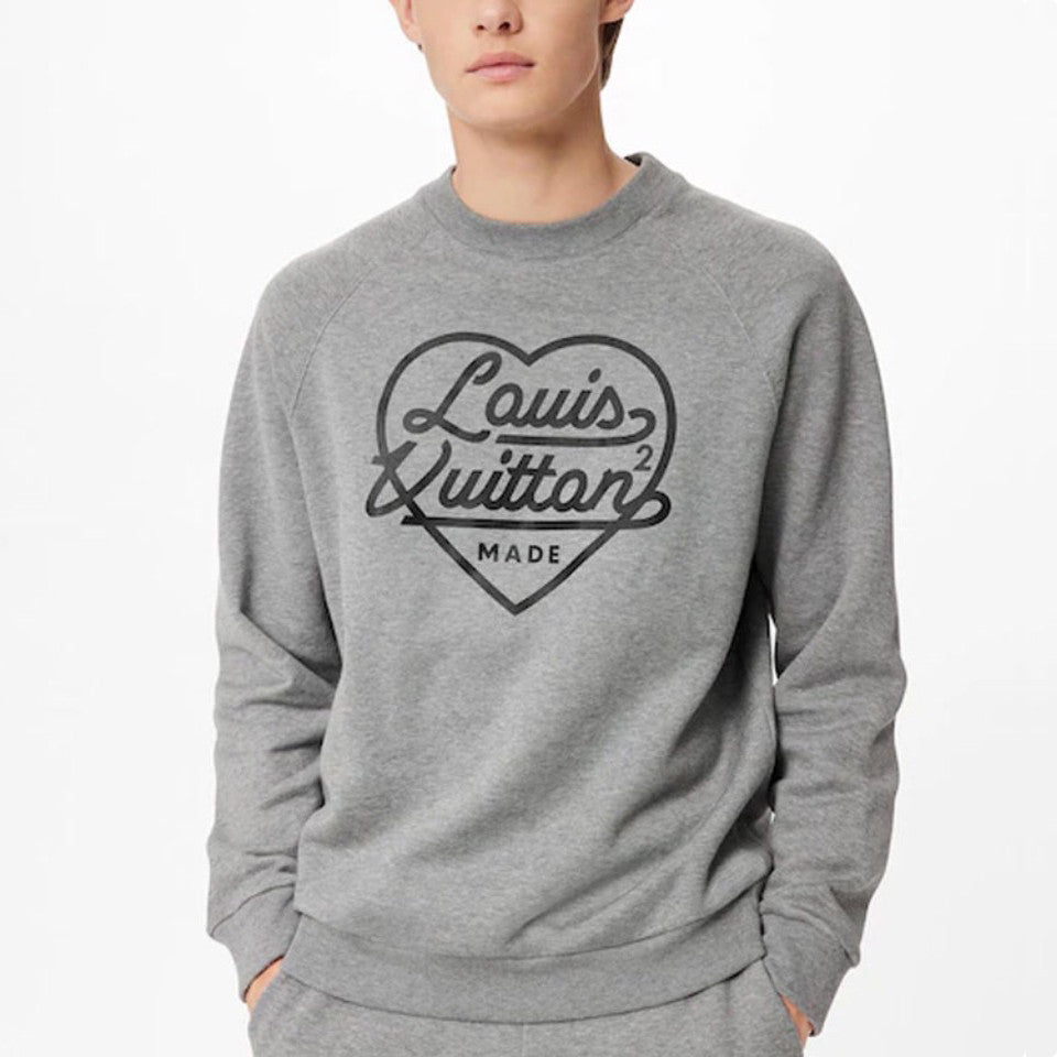 Men's Spring and Autumn Gray Love Logo Letter Printed Pullover Sweater Sweatshirt #99751