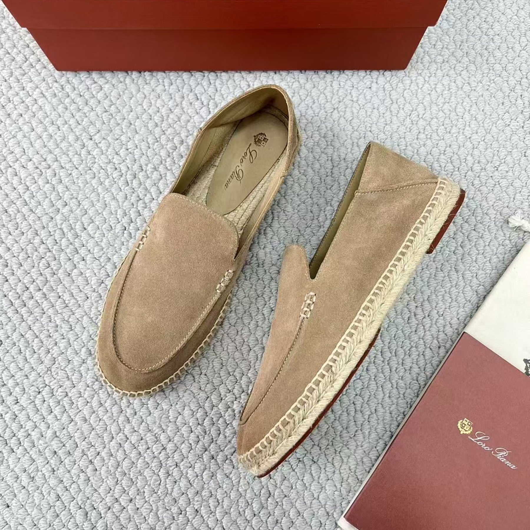 LP Seaside Walk Men's Casual Shoes Spring And Summer Suede Casual Shoes Fashion Temperament Comfortable Flat Shoes Slippers Ngvp #2224