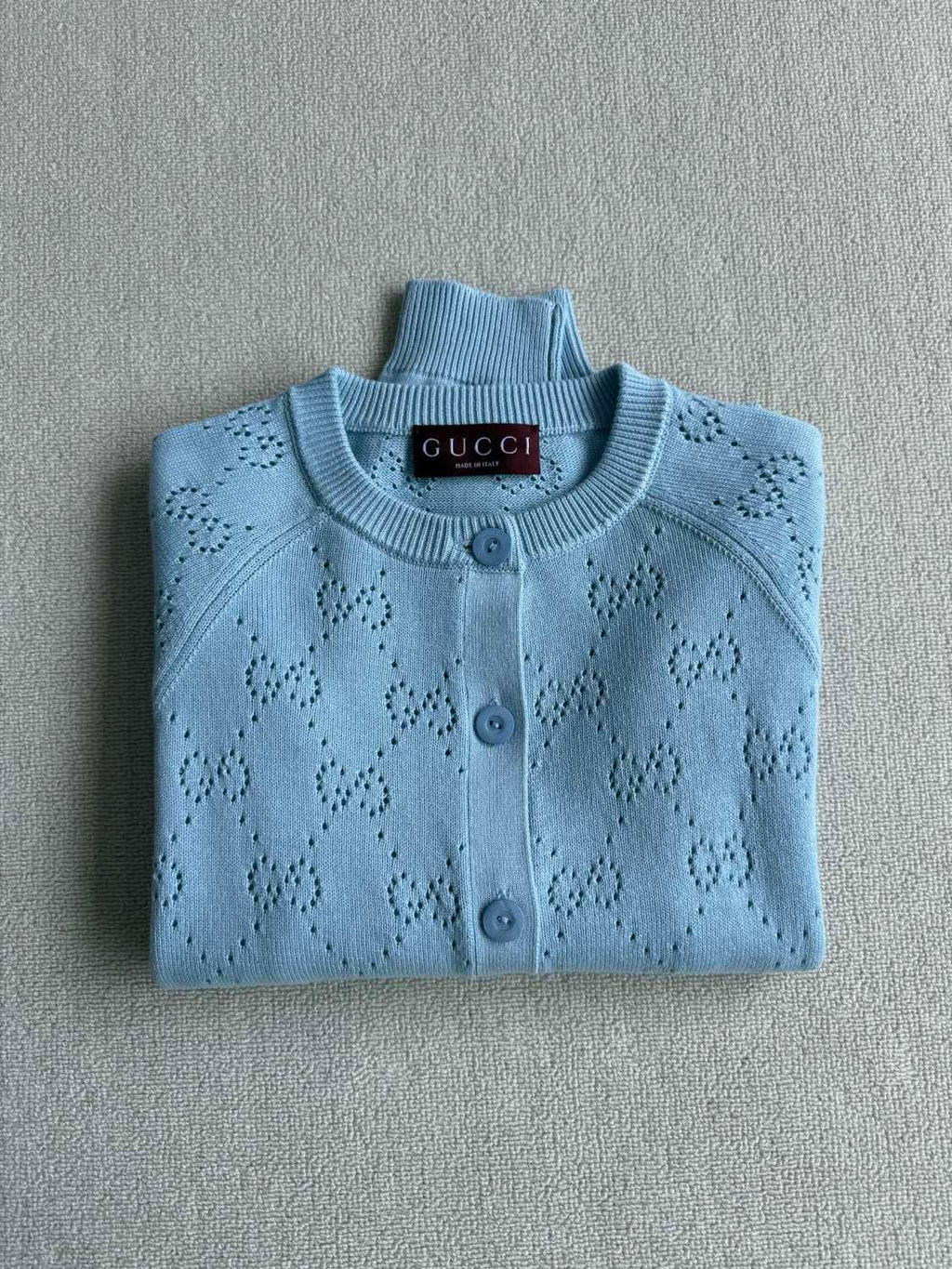 Women's Spring/Autumn Solid Color Letter Print Openwork Design Cotton Knitted Jacquard Single-Breasted Long-Sleeved Cardigan Jacket #77912