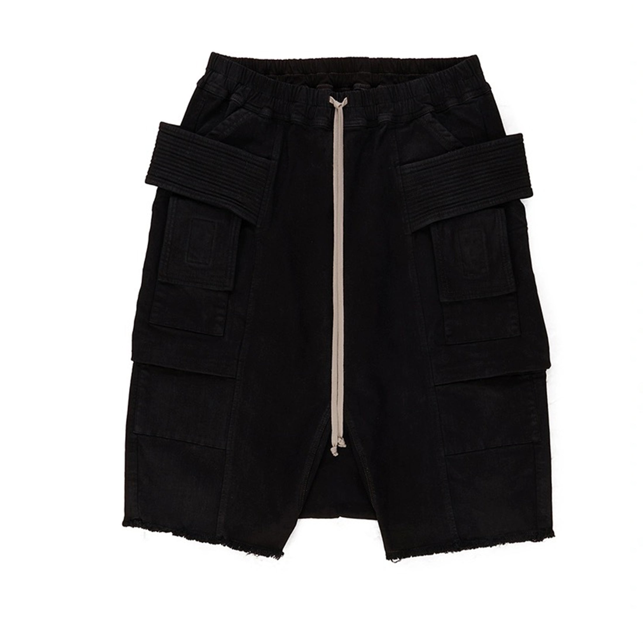 X Dekshdw Men's Spring/summer Vintage High Street Broken Black Distressed Denim Shorts With Drawstring Pants Ngvp #8539