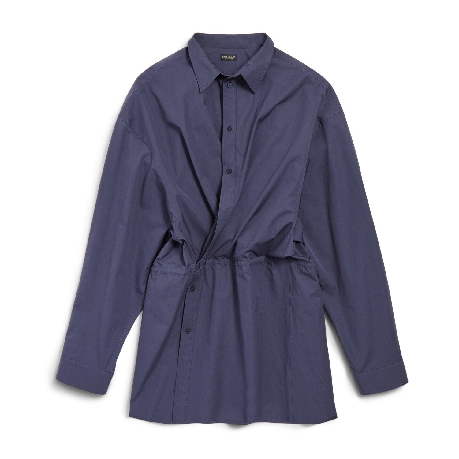 Women's Spring and Autumn Solid Color Waisted Shirt Neck Regular Fit Long Sleeve Dresses #75261