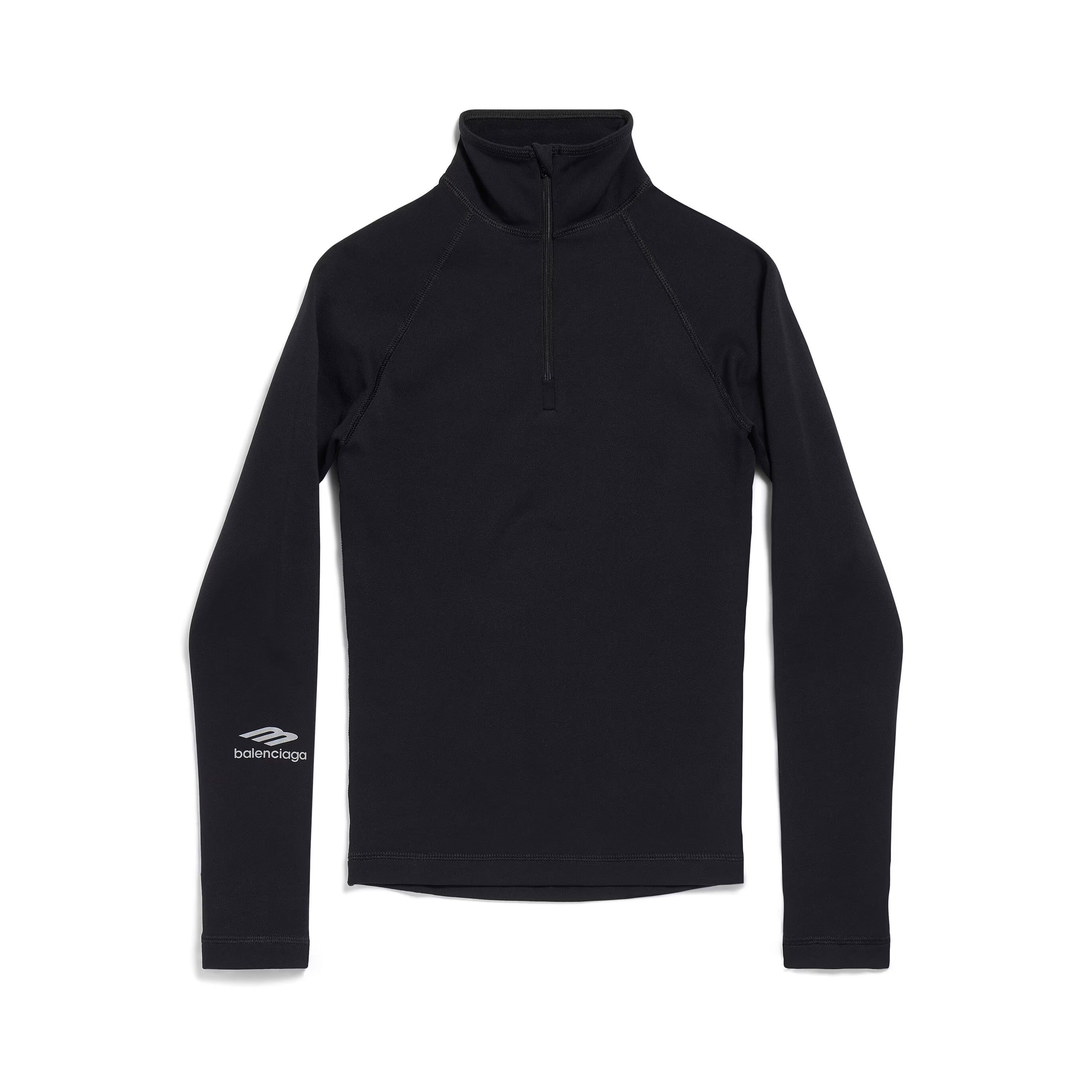 Women's 3B Sports Icon Half Zip Solid Color Fitted Top Logo Printed Pullover Long Sleeve Sweatshirt #71757