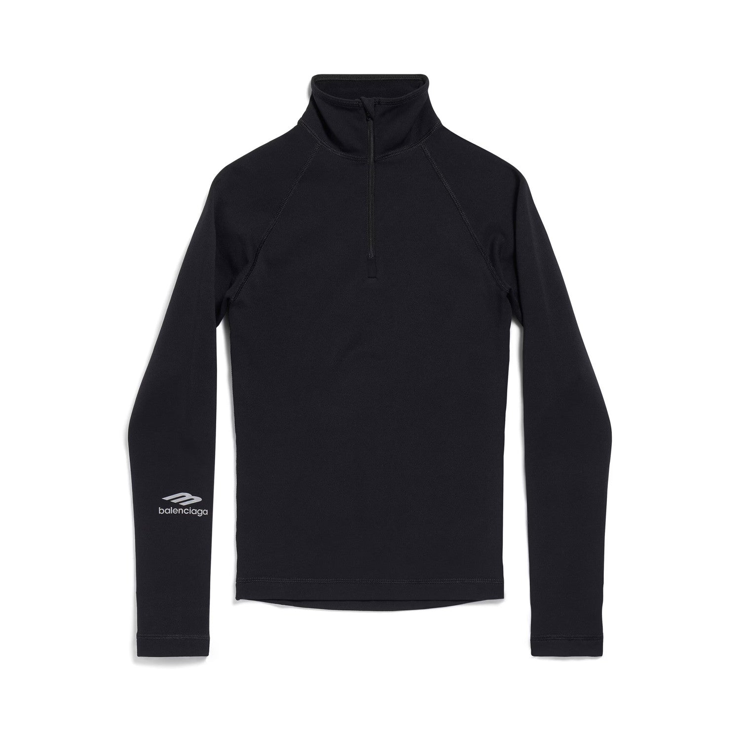 Women's 3B Sports Icon Half Zip Solid Color Fitted Top Logo Printed Pullover Long Sleeve Sweatshirt #71757