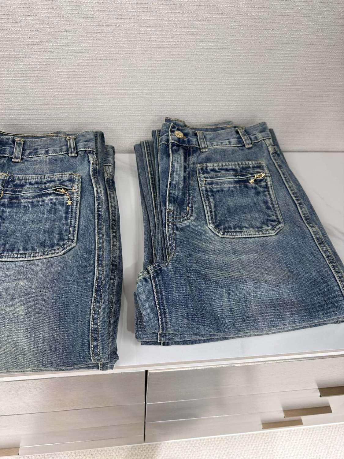 Women's Spring & Autumn Solid Color Loose & Skinny Straight Leg High Waist Jeans Pants #73956