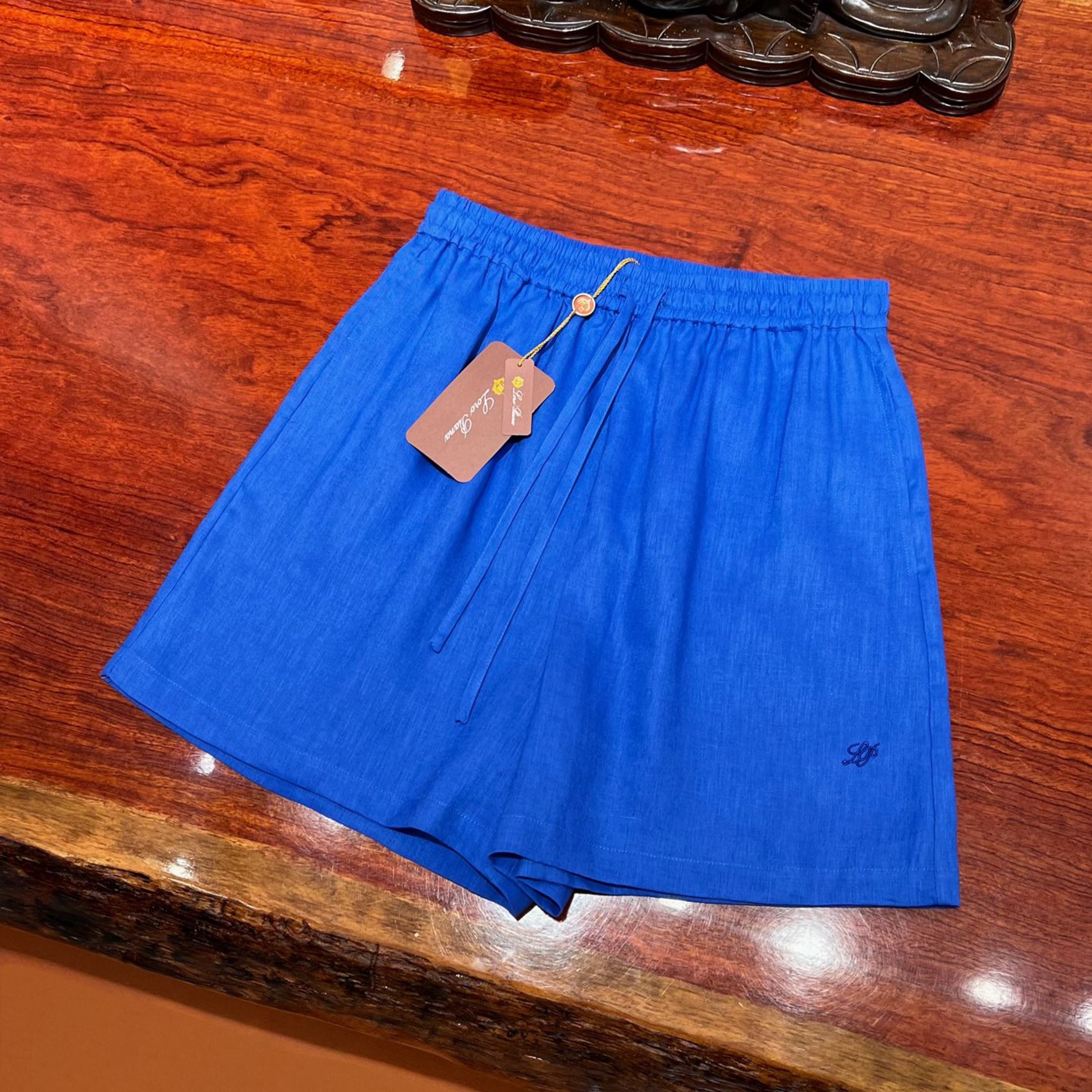 Angelo Women's Bermuda Large Shorts Spring And Summer Pure Colour Fashion Temperament Linen Elastic Waist Drawstring Shorts Pants Ngvp #1612