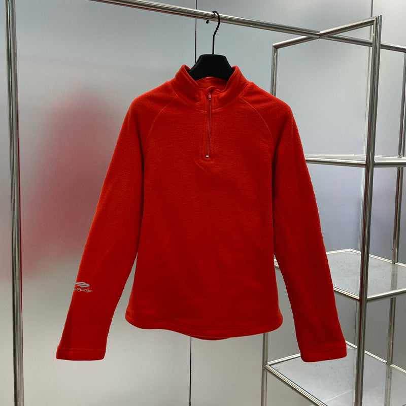 Women's 3B Sports Icon Half Zip Solid Color Fitted Top Logo Printed Pullover Long Sleeve Sweatshirt #71757