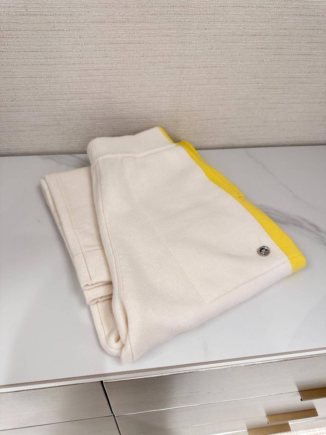 Women's Spring & Autumn Loose Colorblocking Knitted Wide-Leg Pants Casual Long Trousers Ngvp #9839