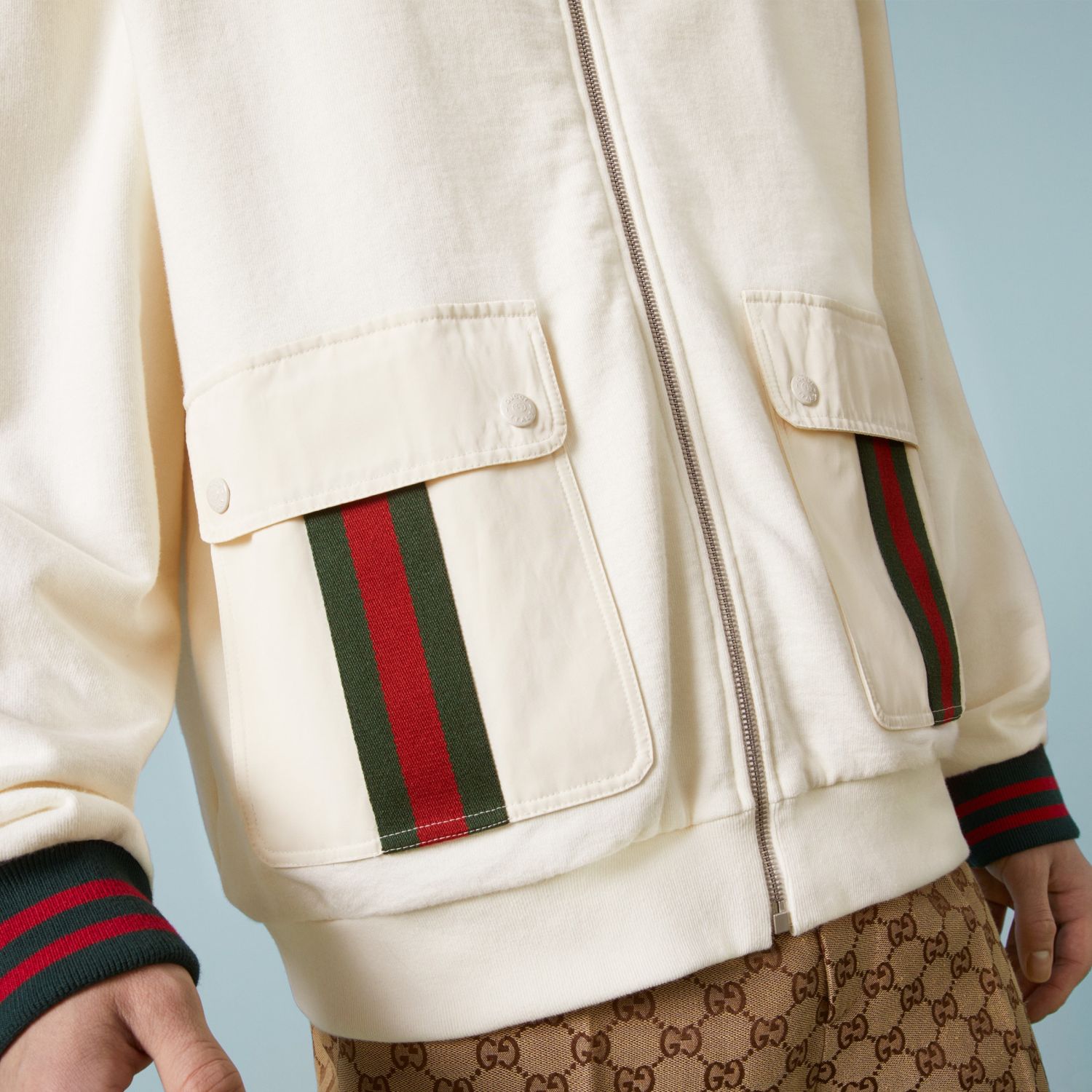 Men's Autumn Striped Standing Collar Zipper Cotton Fitted Long Sleeve Solid Color Jacket #71452