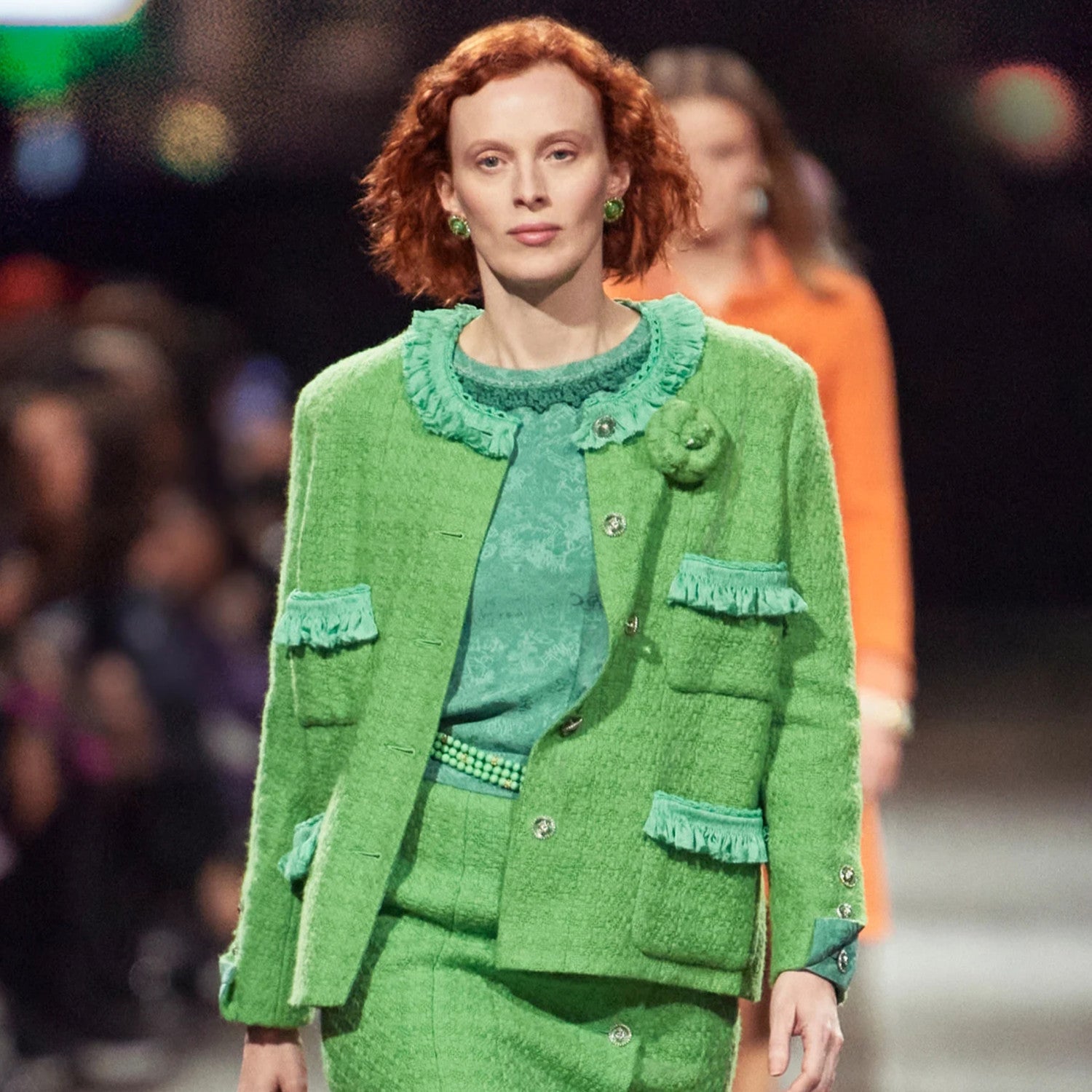 Women's Spring & Autumn Solid Color Embroidery Wool Tweed Single Breasted Multi-Pocket Long Sleeve Jacket Coat Ngvp #8816