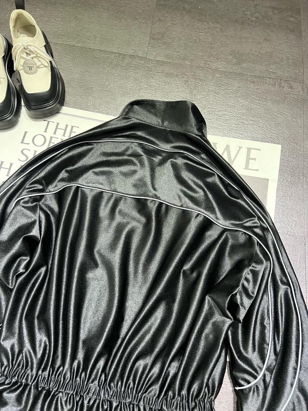 Women's Color-block fabric Bright trim Zippered dress Jacket #194224