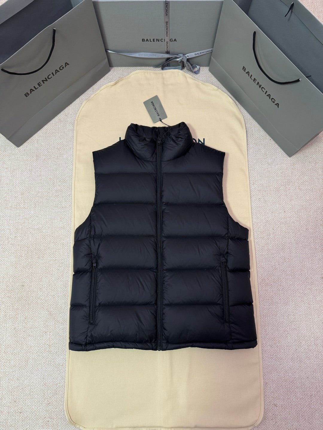 FallWinter Men's Full Print Zipper Stand Collar Warm Vest #83209A