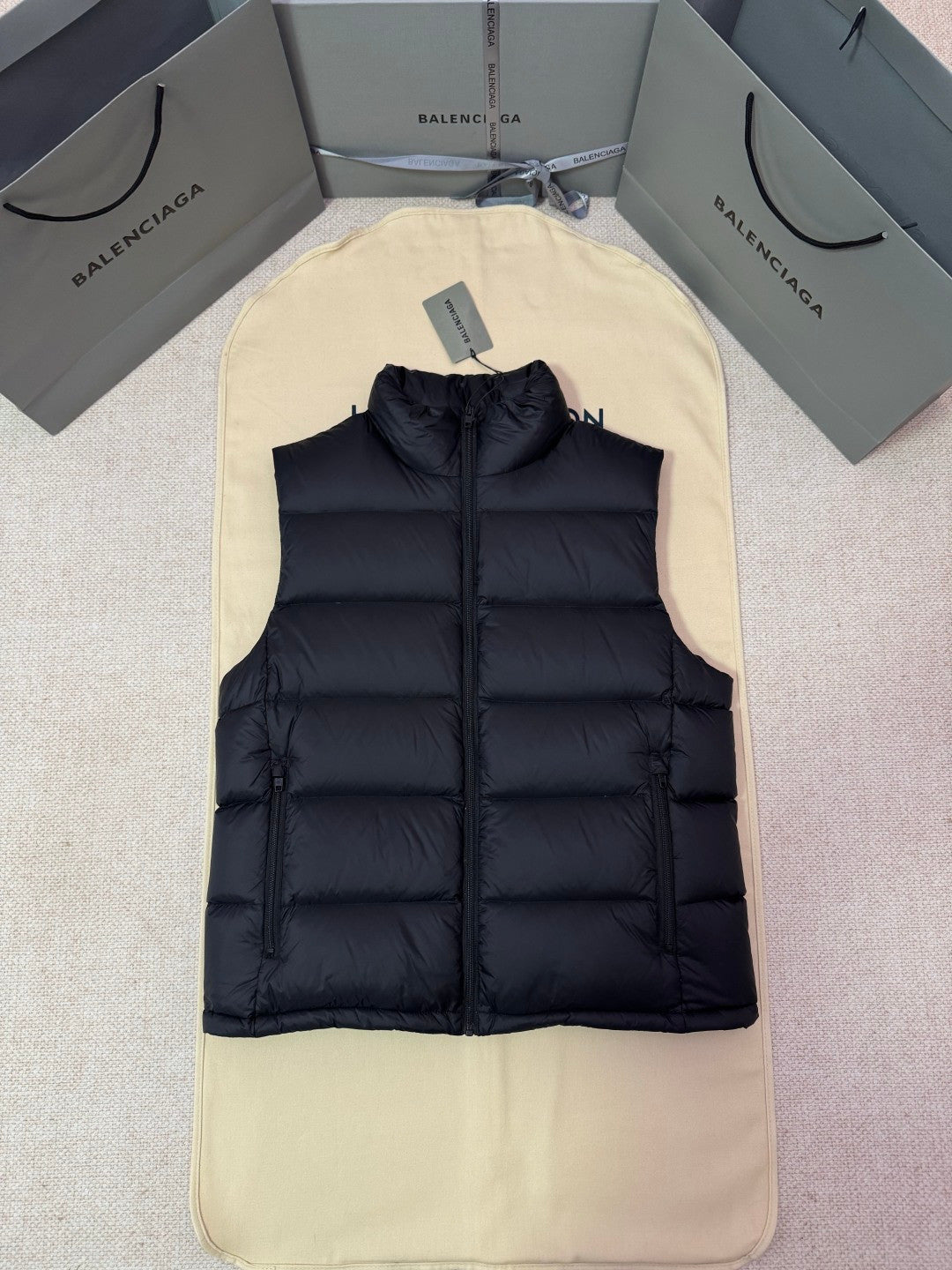 FallWinter Men's Full Print Zipper Stand Collar Warm Vest #83209A