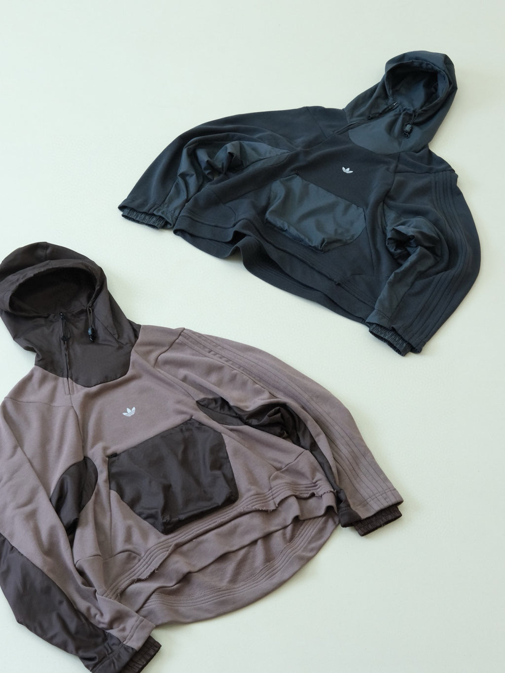 Originals X HAMCUS Men's and Women's Colour Blocking Chest Small Logo Pocket Hooded Sweatshirt Pullover #99191