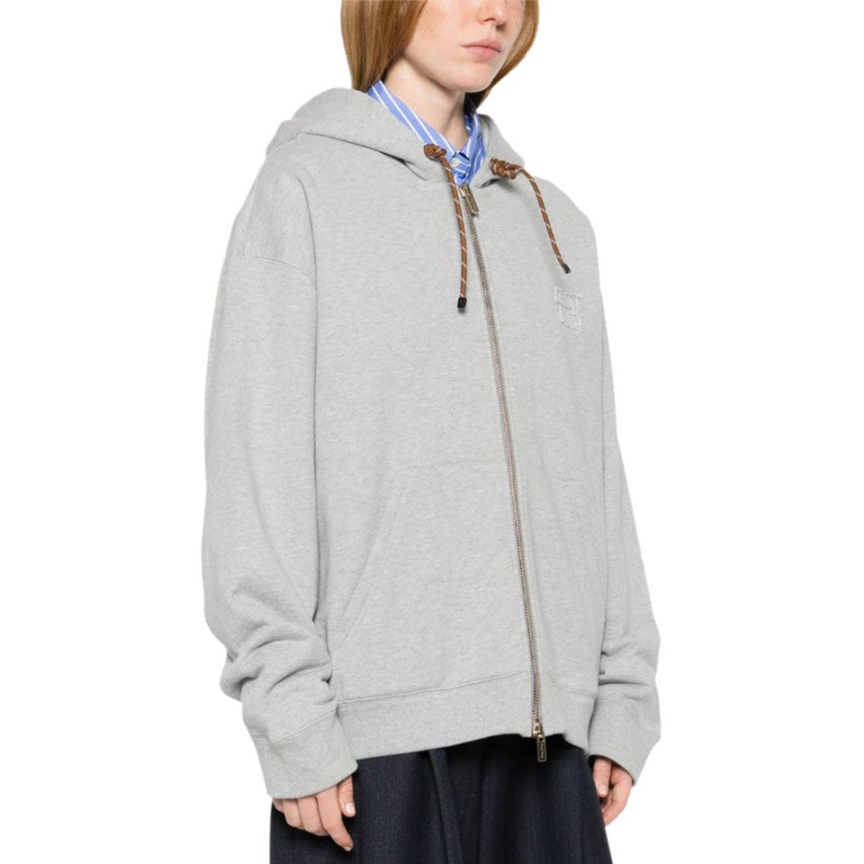 Women's Spring & Autumn Solid Color Logo Zipper Cotton Long Sleeve Surf Rope Hooded Sweatshirt #71512