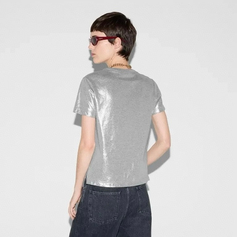 Women's Summer Solid Color Logo Letter Printed Cotton Short Sleeve T-Shirt #75841