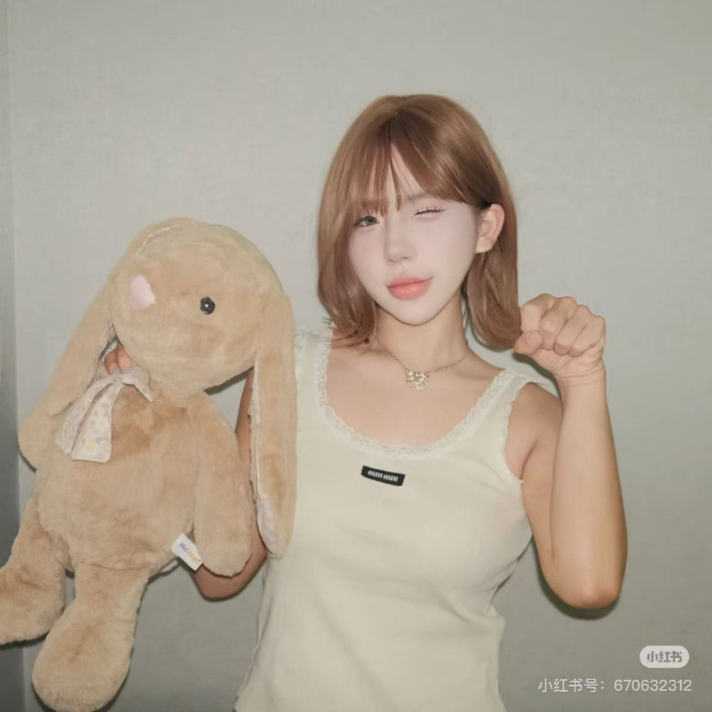 Lace White Knitted Vest Women's Spring And Summer Fashion Elegant Slim Patch Logo Undershirt T-shirt Tops  #81438