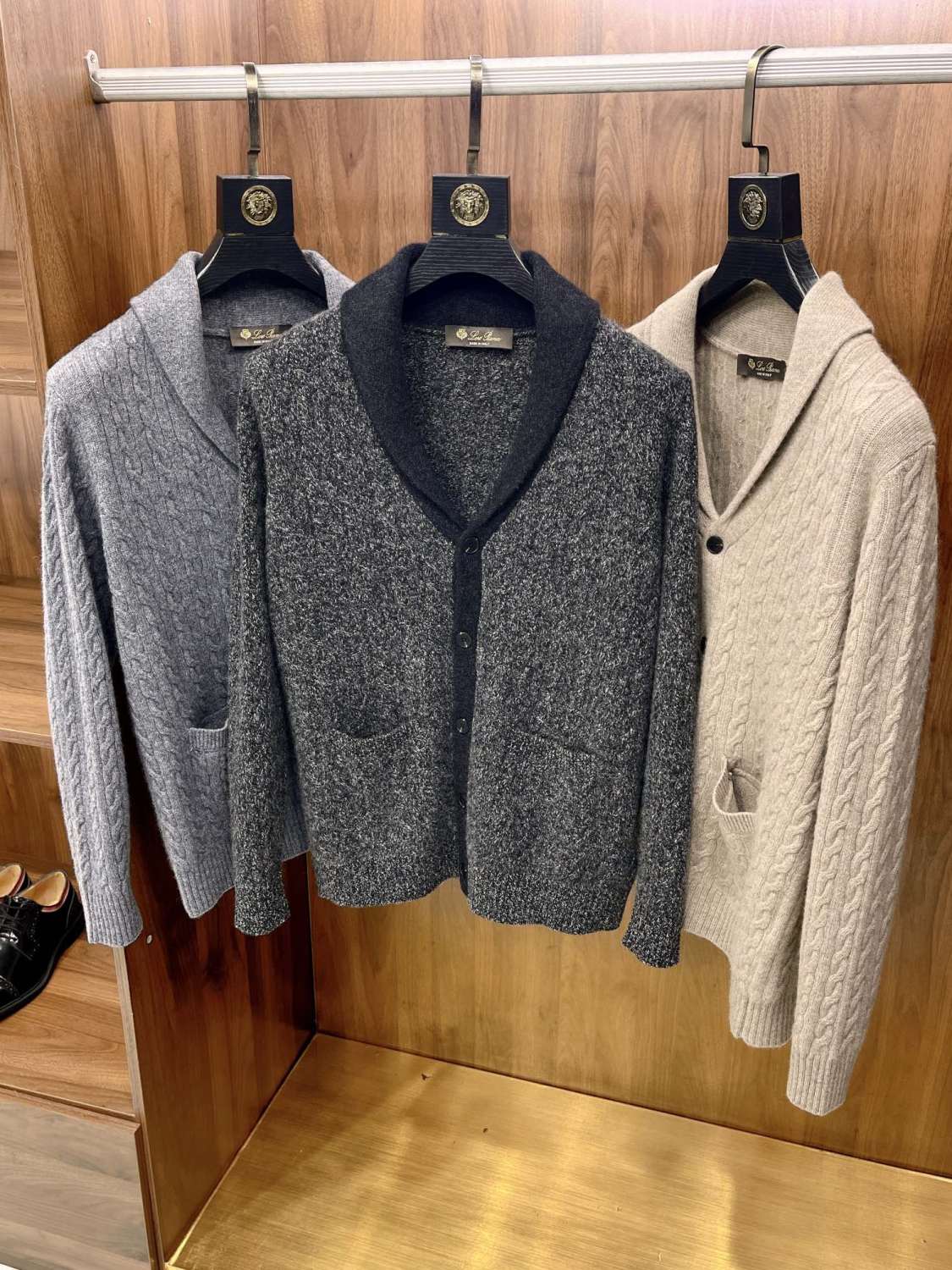 LP Men's Vintage Autumn And Winter Solid Color Single Breasted Cashmere Long Sleeve Cardigan Ngvp #9625