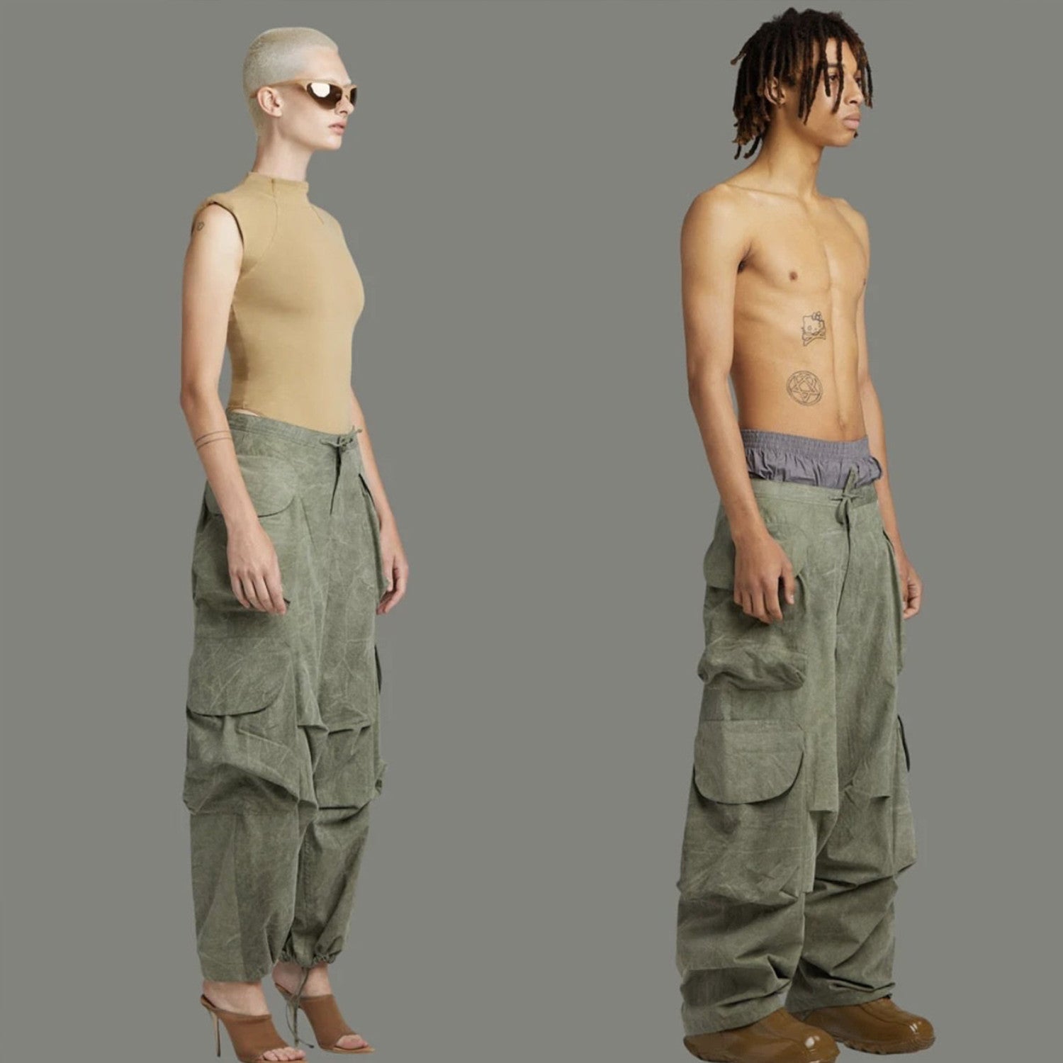 Entlre Studlos Men's Women's Spring/summer Retro Multi-pocket Multi-color Workwear Casual Pants High Street Trend Trousers Ngvp #7889