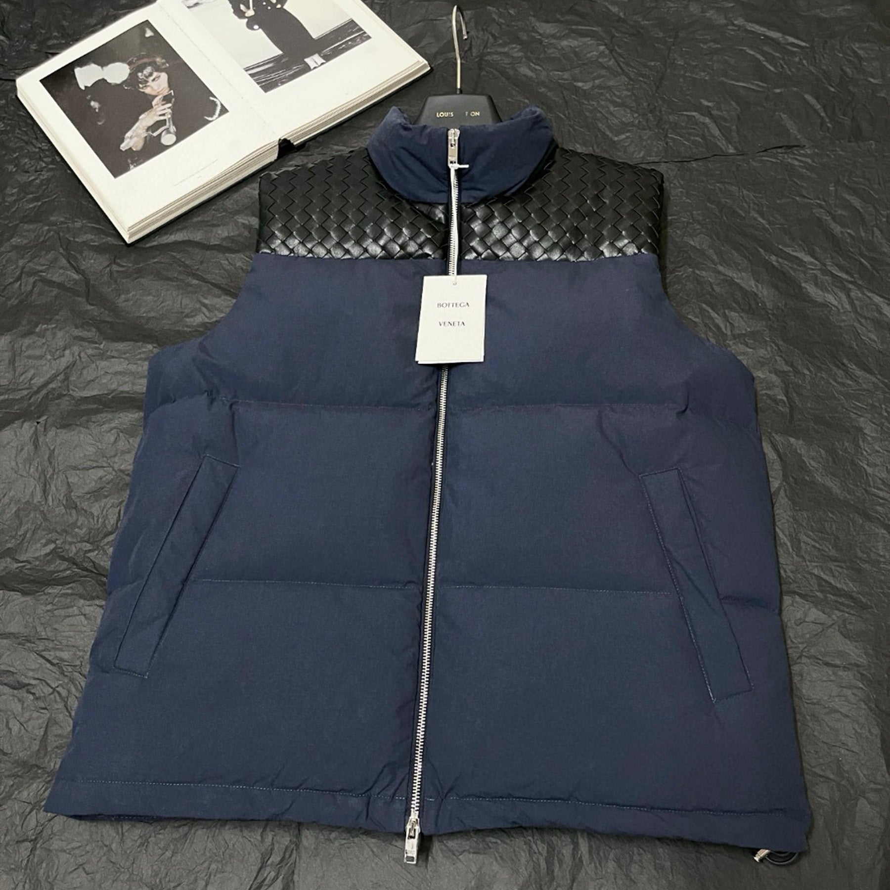 Men's Autumn/winter Frosted Poplin Puffer Gilet Sleeveless Knitted Down Jacket Fashionable Casual Vest Ngvp #2629