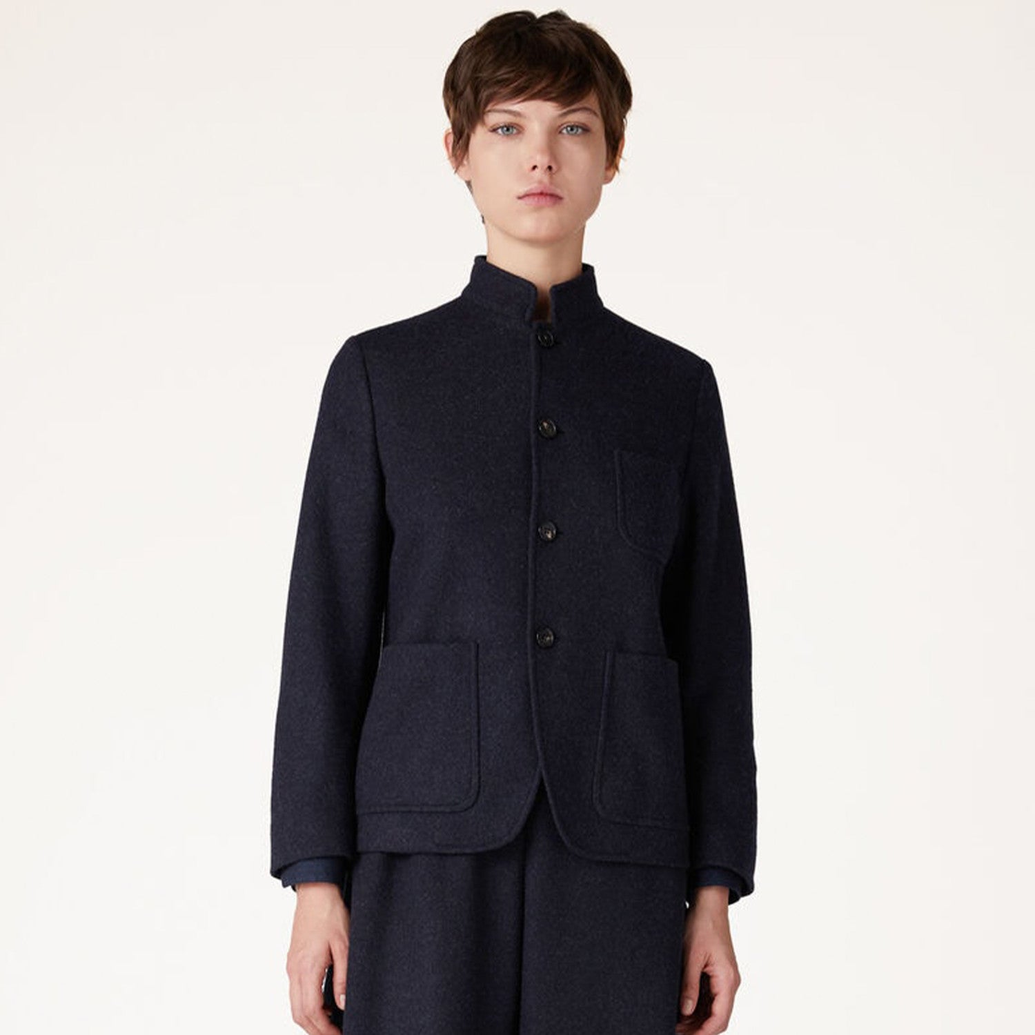 Women's Fall And Winter Retro Collar Single-breasted Wool Suit Fashion Casual Jacket  Ngvp #8944