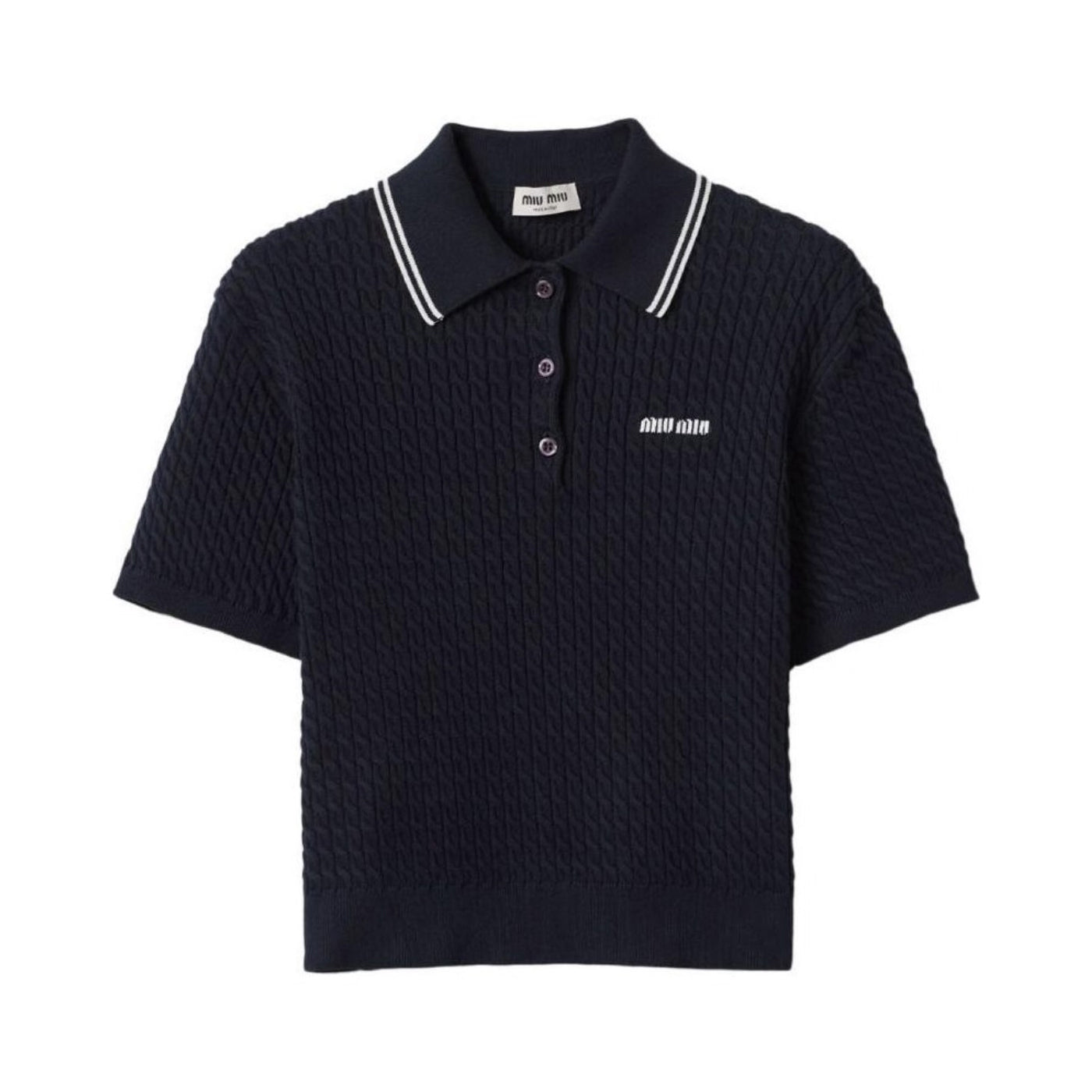 Women's Summer Dark Blue Letter Logo Embroidery Cotton Straight Short Sleeve Polo Shirt T-Shirt #72548