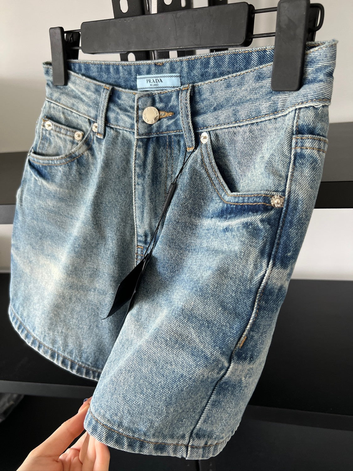 Women's Summer Solid Color Washed High Waist Casual Denim Shorts #75658