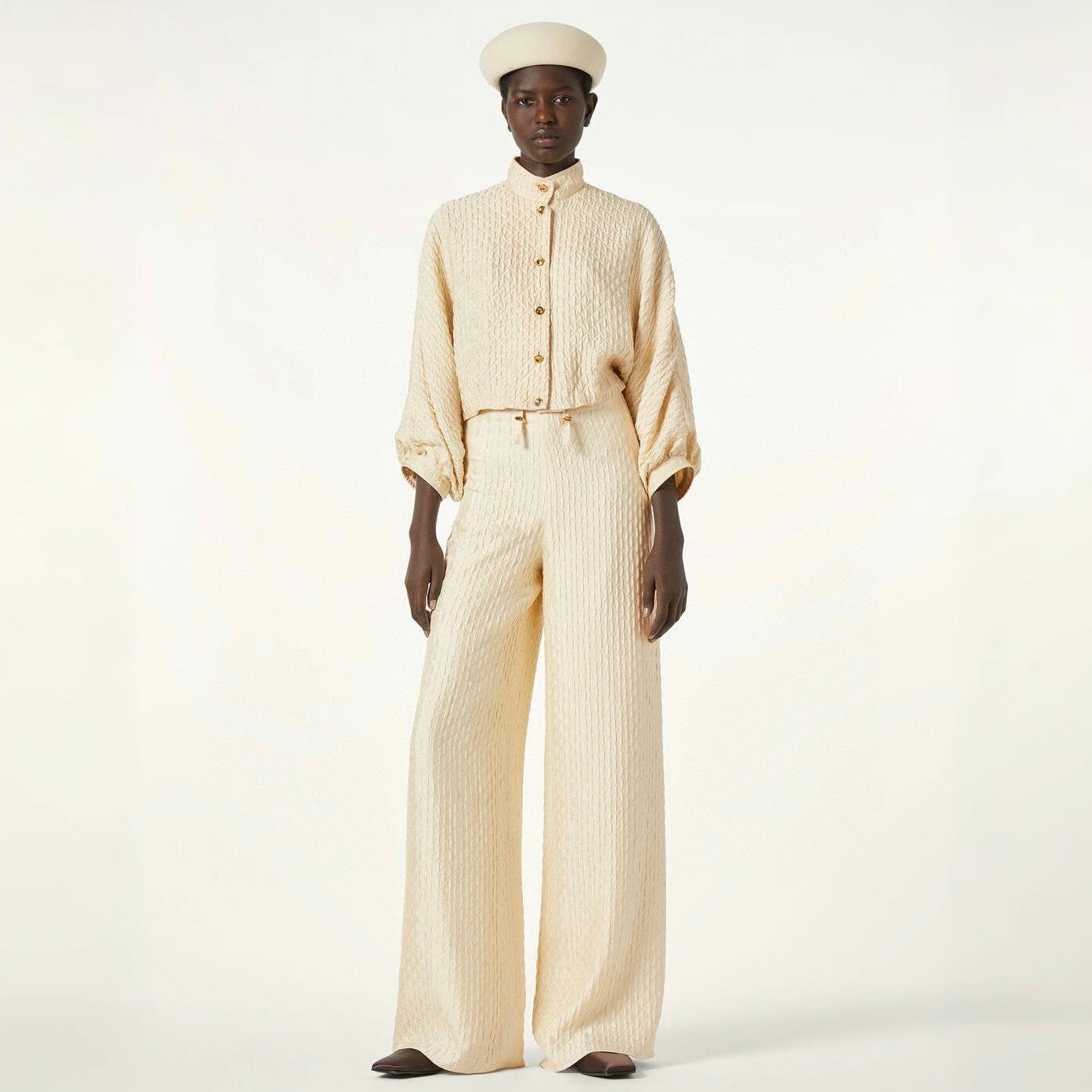 Women's Spring And Summer Quilted Silk Pants Fashion Casual Temperament Drawstring Straight Casual Trousers Ngvp #1483