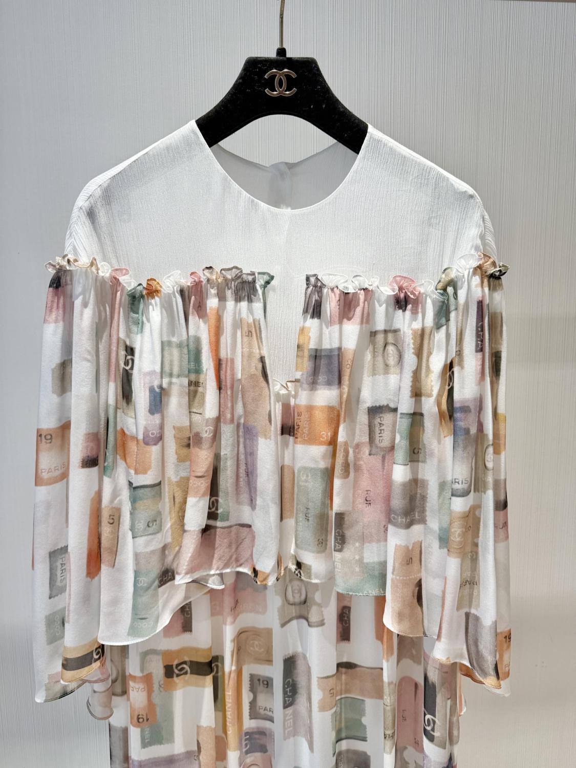 Women's Spring Summer Pattern Printed Long Silk Long Sleeve Dresses #75274