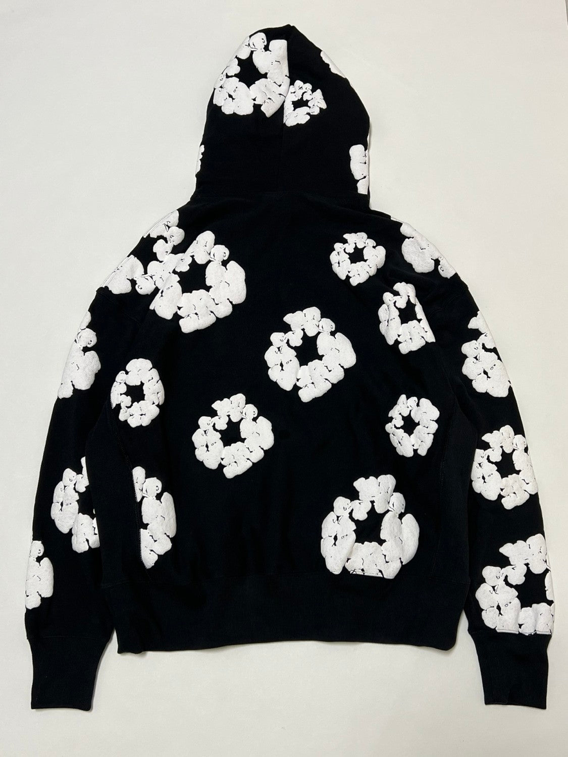 Denim Tears Men's And Women's Spring And Fall Black And White Snowflake Print Hooded Sweatshirt Pullovers #72538