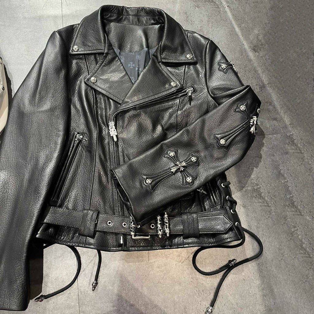 Women's Autumn and Winter Solid Color Slant Zipper Sheepskin Long Sleeve Lapel Biker Jacket #98464