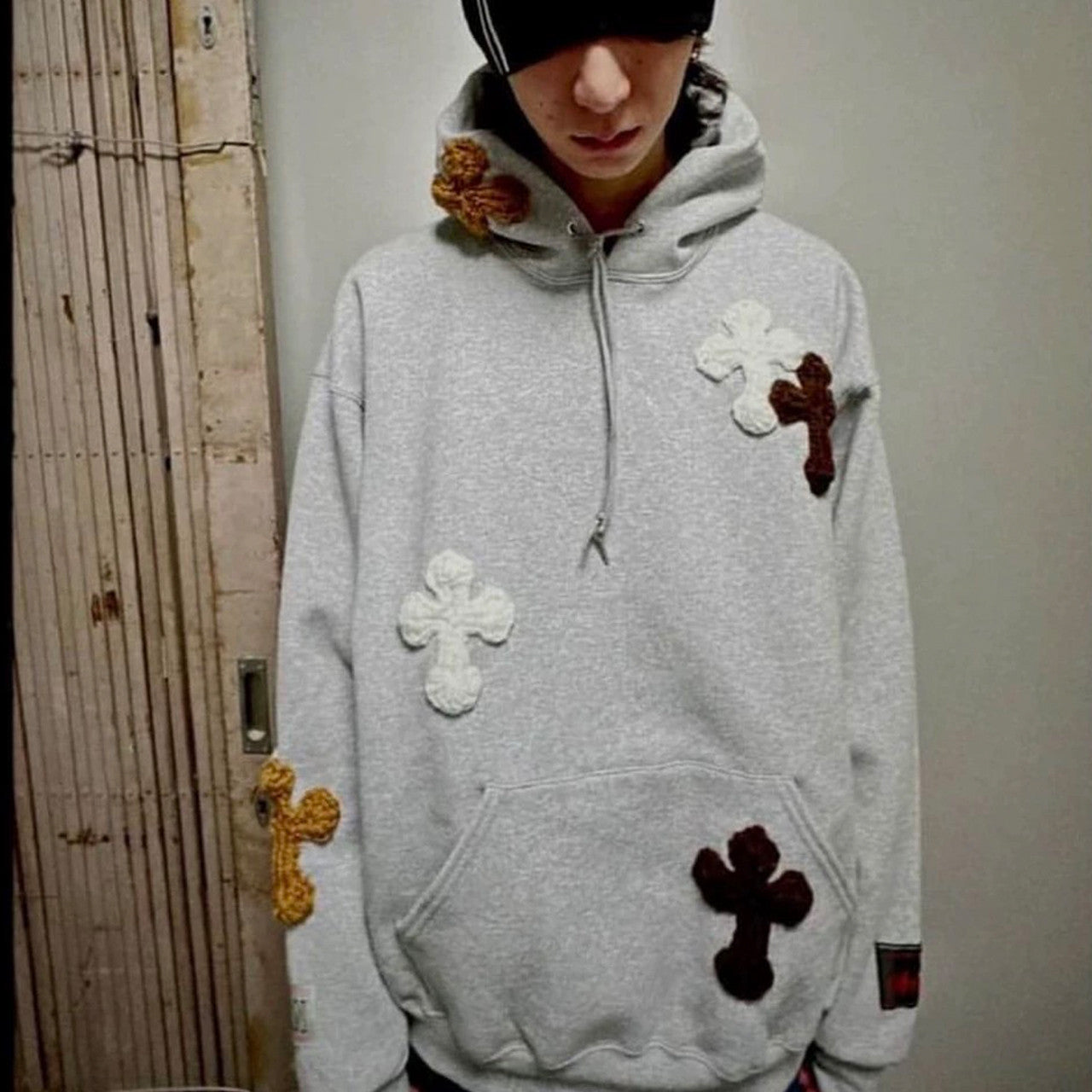 syuman Men's Women's Spring And Autumn Fashion Stereoscopic Embroidery Printing Solid Color Pullover Long Sleeve Ho Ngvp #7818