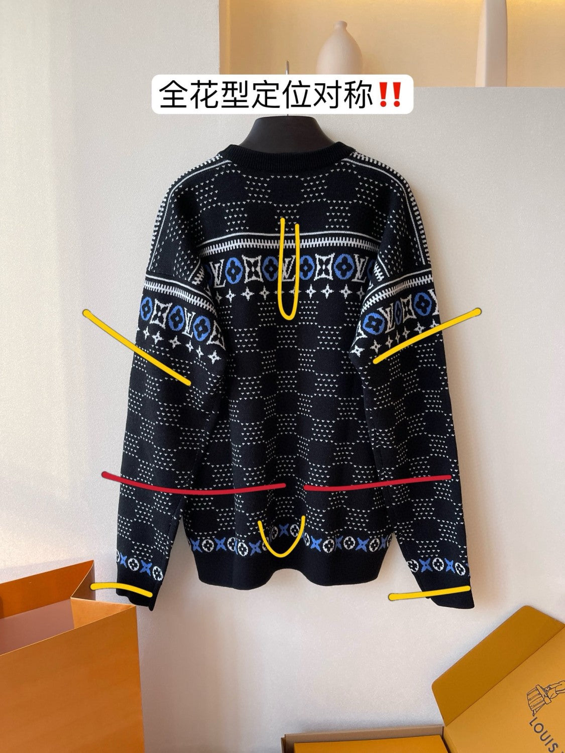 Men's Spring and Autumn Black Logo Printed Round Neck Pullover Long Sleeve Sweater #73928